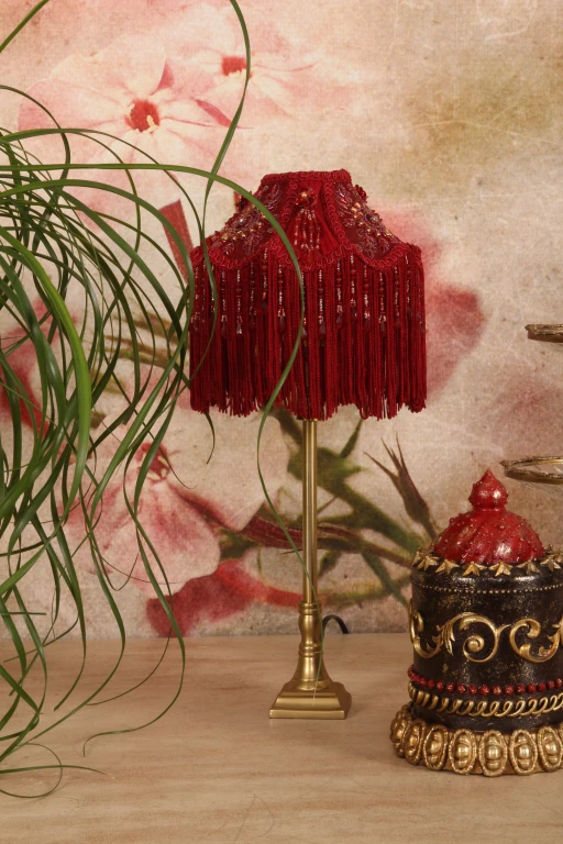 Lampunvarjostin Victorian Dome - 18 cm - punainen - kangas