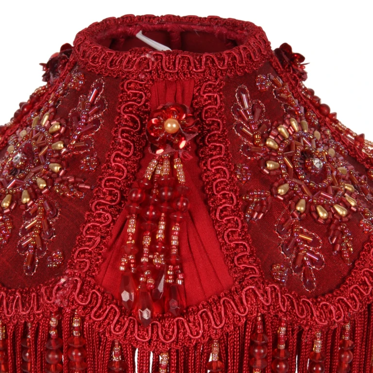 Lampunvarjostin Victorian Dome - 18 cm - punainen - kangas